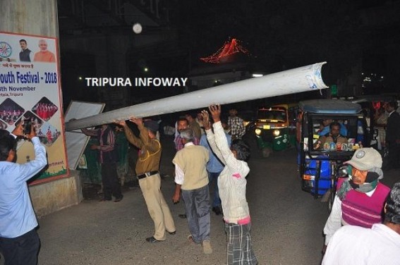 Flyover Corruption ? Tension grips Battala area as a huge pipe from under construction flyover collapsed